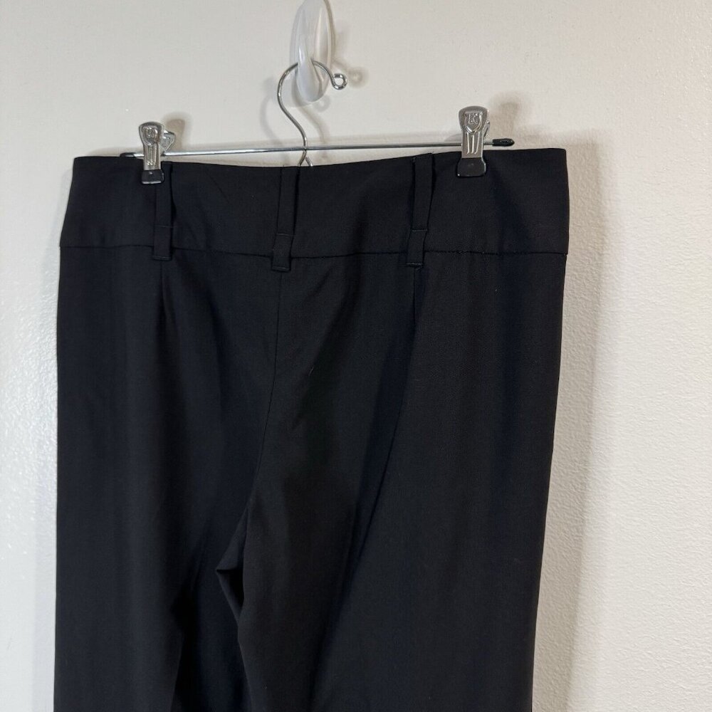 Banana Republic Pants 8 Martin Fit Black Wool Stretch Wide Leg Pleated Career - Picture 7 of 11